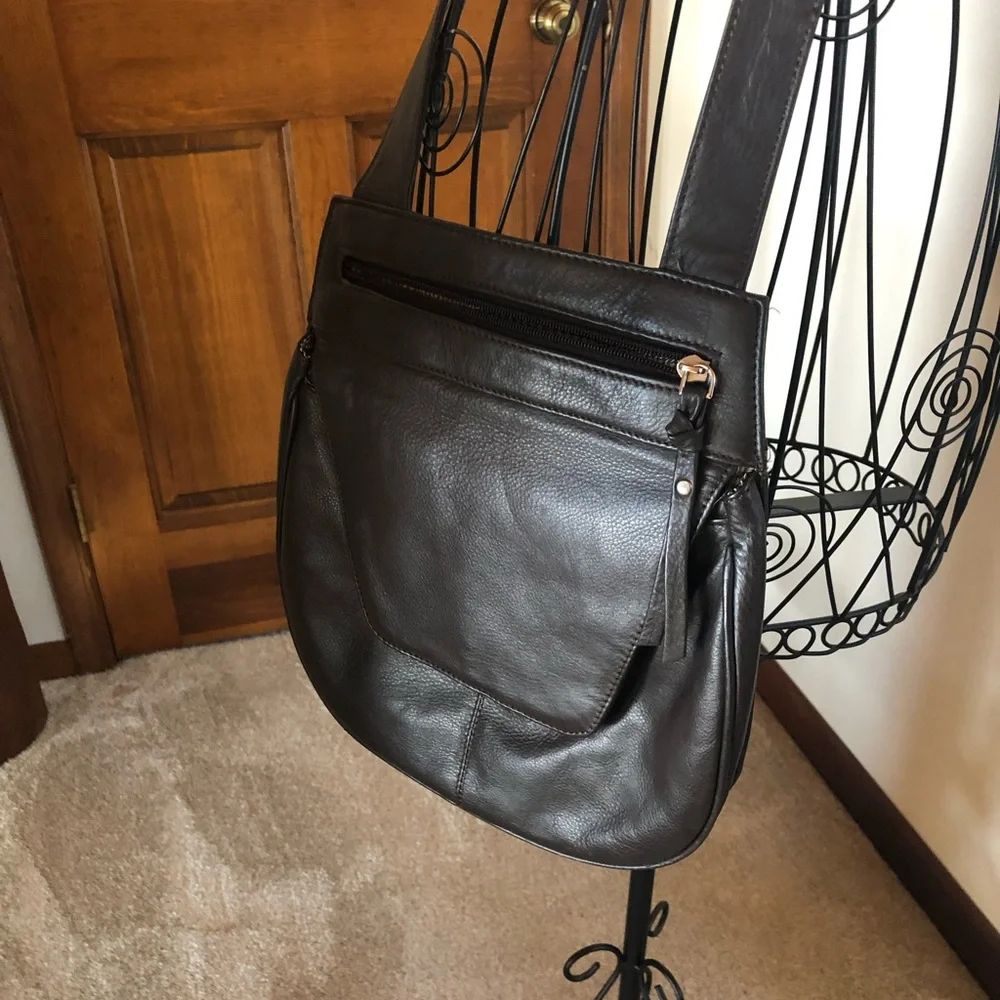 Brown Leather Crossbody Bag